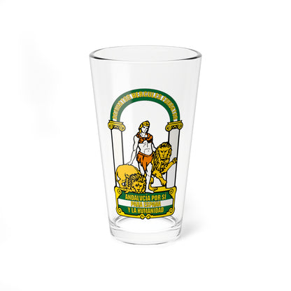 Escudo de Andalucía oficial (Spain) (Coat of Arms) Pint Glass 16oz
