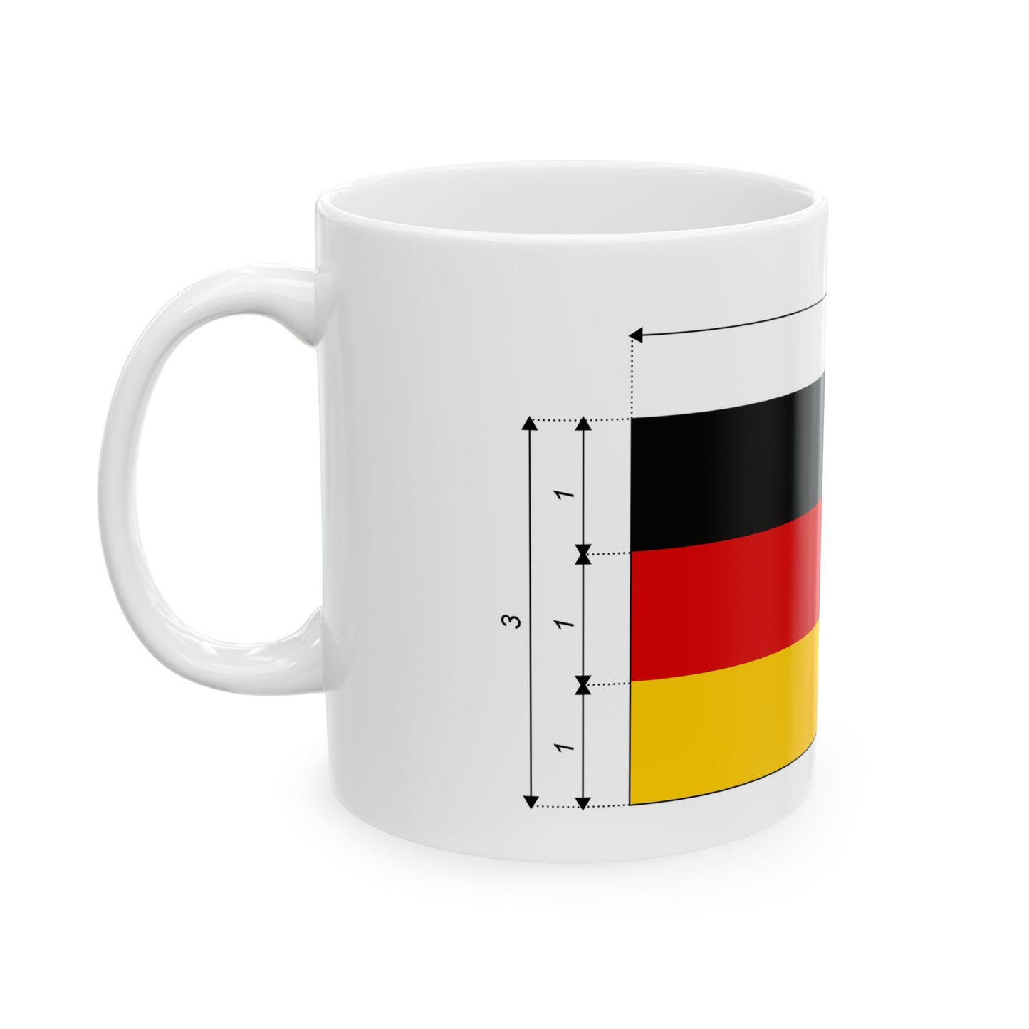 Bandiera della Germania - Dimensioni (Germany) White Coffee Mug