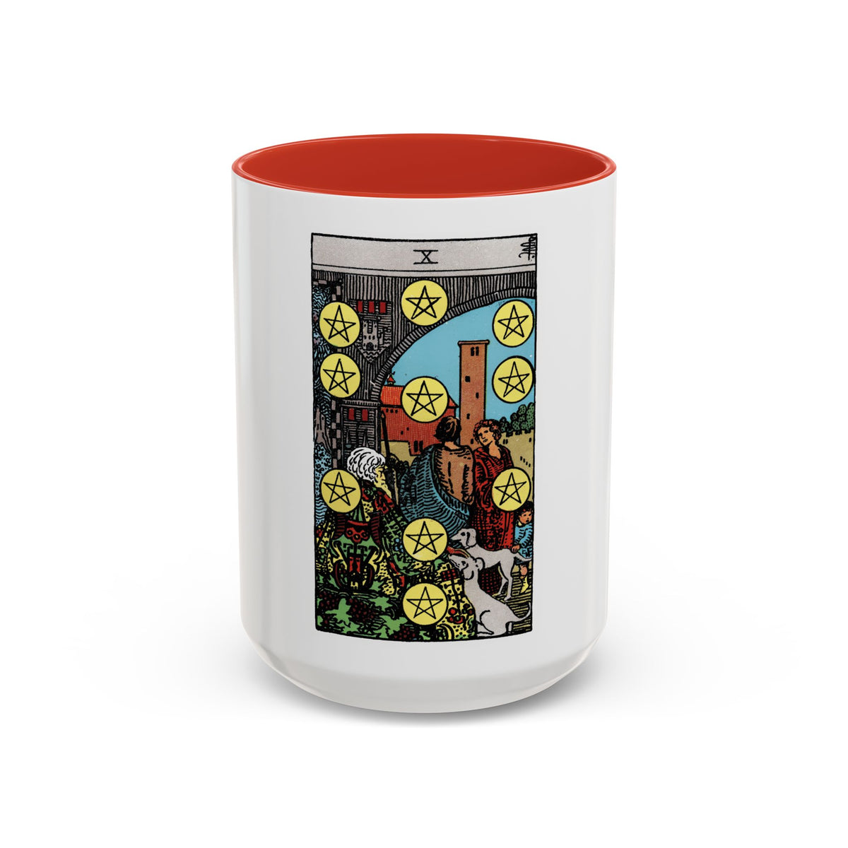 The 10 of Pentacles (Tarot Card) Accent Coffee Mug