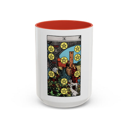 The 10 of Pentacles (Tarot Card) Accent Coffee Mug