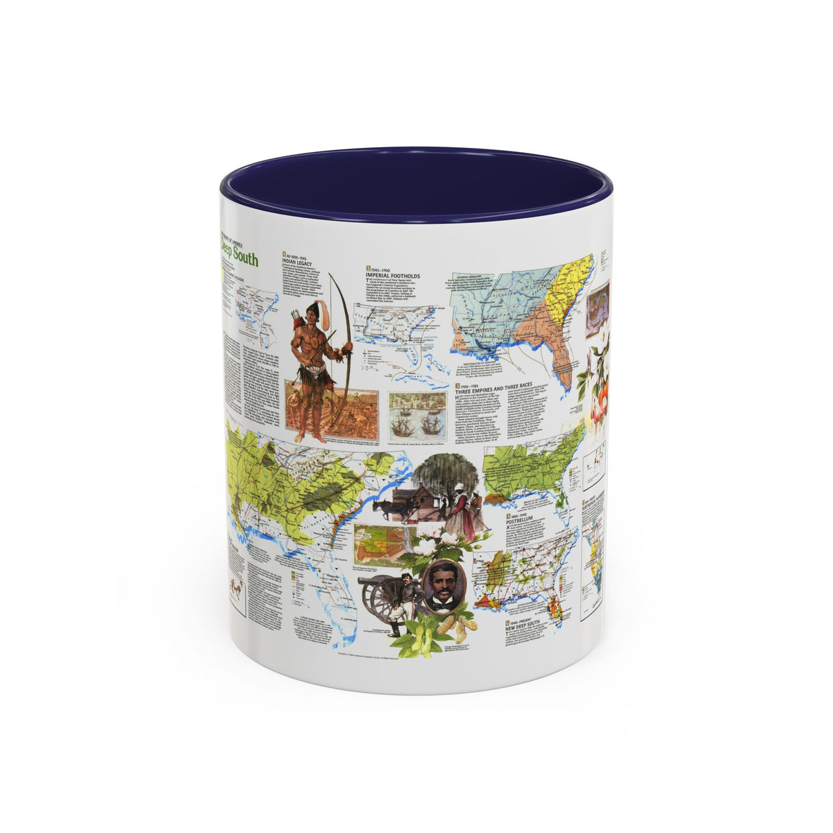 USA - Deep South 2 (1983) (Map) Accent Coffee Mug