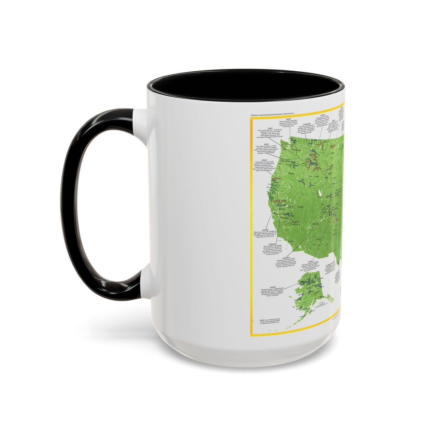 USA - Wild and Scenic Rivers 1 (1977) (Map) Accent Coffee Mug