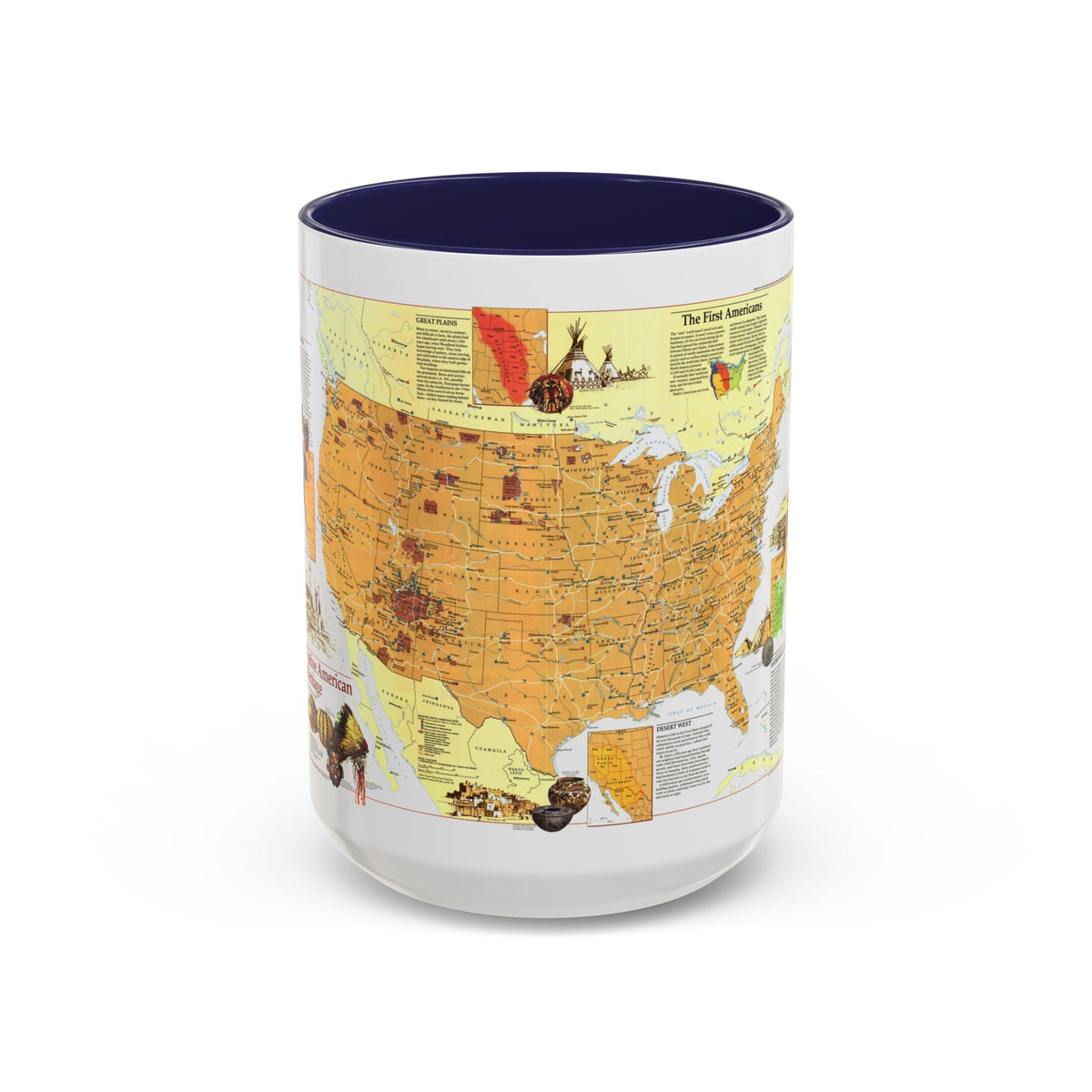 North America - Native American Heritage (1991) (Map) Accent Coffee Mug