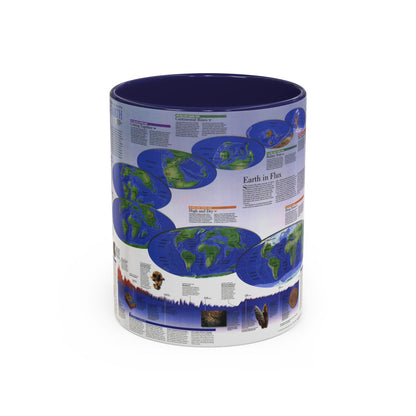 World Map - Physical Earth 2 (1998) (Map) Accent Coffee Mug