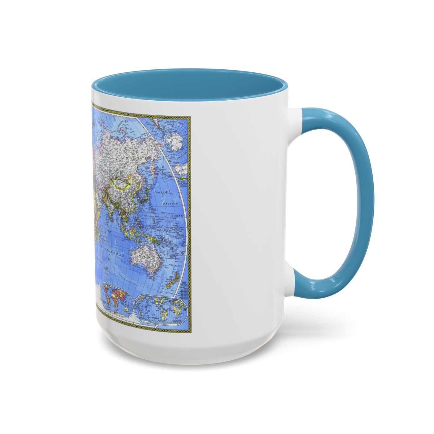 World Map - The Political World (1975) (Map) Accent Coffee Mug