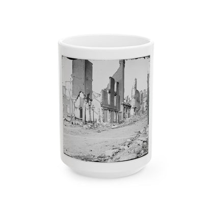 Richmond, Va. Street In The Burned District (U.S. Civil War) White Coffee Mug