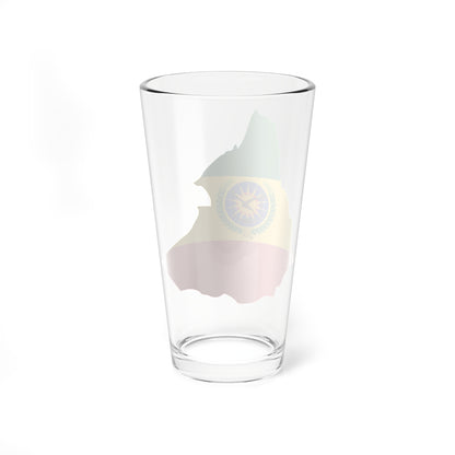 Flag map of Ethiopia 1975-1987 (Ethiopia) Pint Glass 16oz