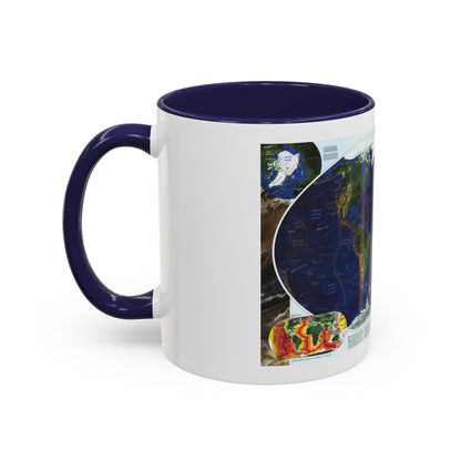 World Map - Physical Earth 1 (1998) (Map) Accent Coffee Mug
