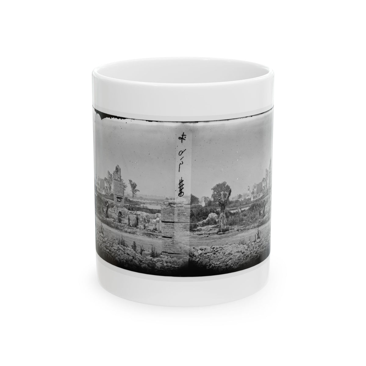 Hampton, Va. Brick Chimneys, Etc., Of Burned Houses (U.S. Civil War) White Coffee Mug