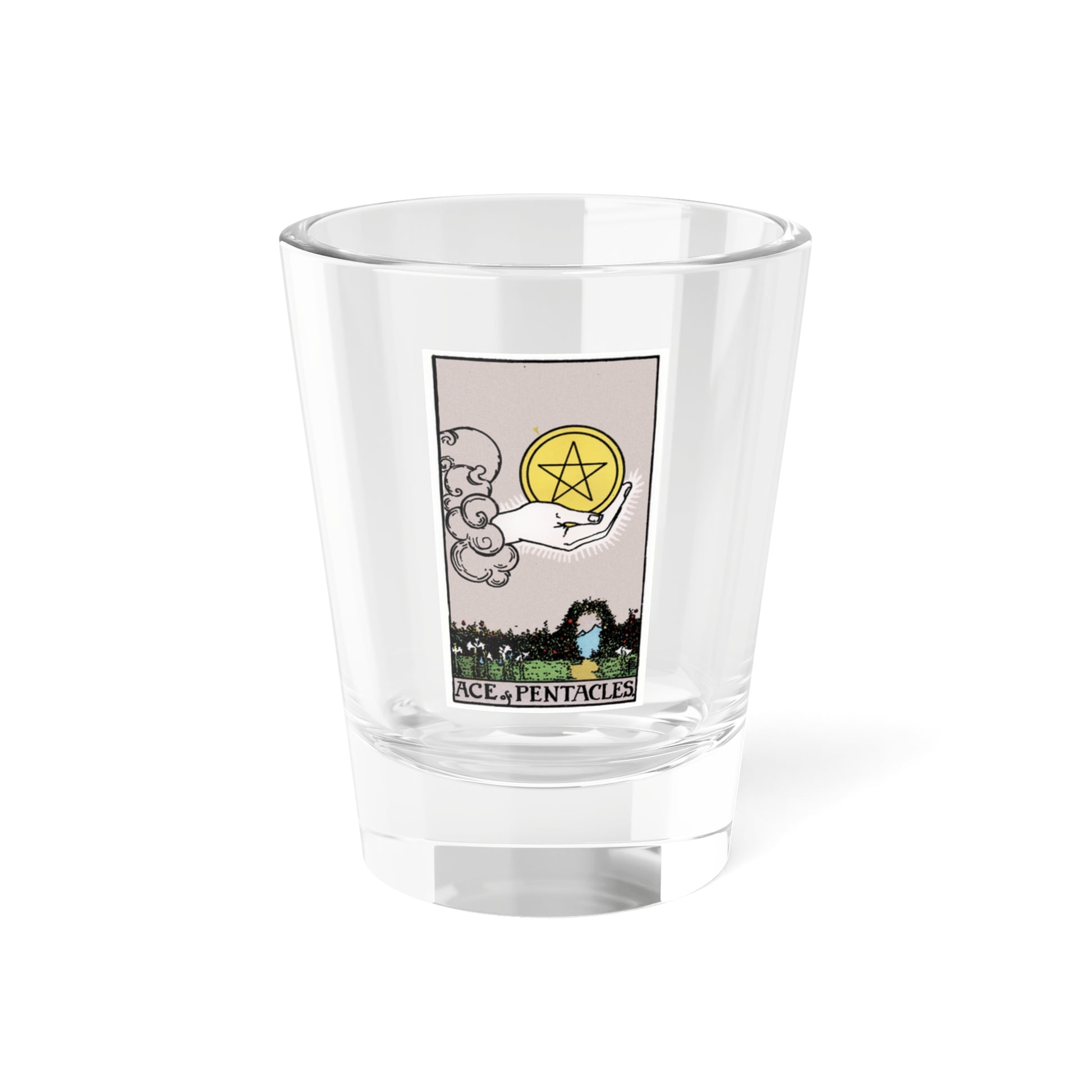 The Ace of Pentacles (Tarot Card) Shot Glass 1.5oz-1.5oz-Go Mug Yourself