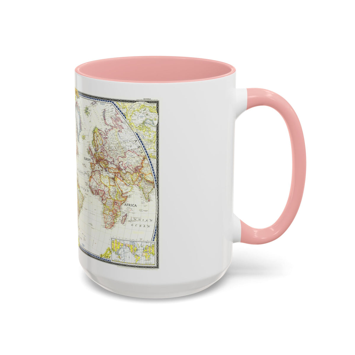 World Map (1951) (Map) Accent Coffee Mug