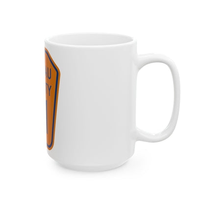 Nassau County 21 NY (New York) (Road Sign) White Coffee Mug