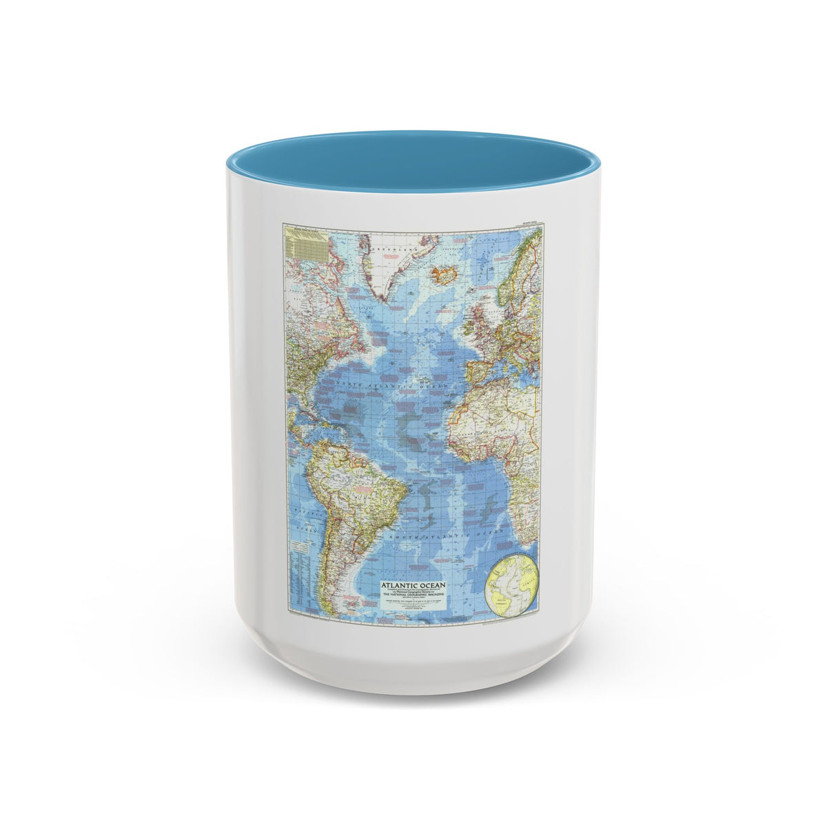 Atlantic Ocean (1955) (Map) Accent Coffee Mug