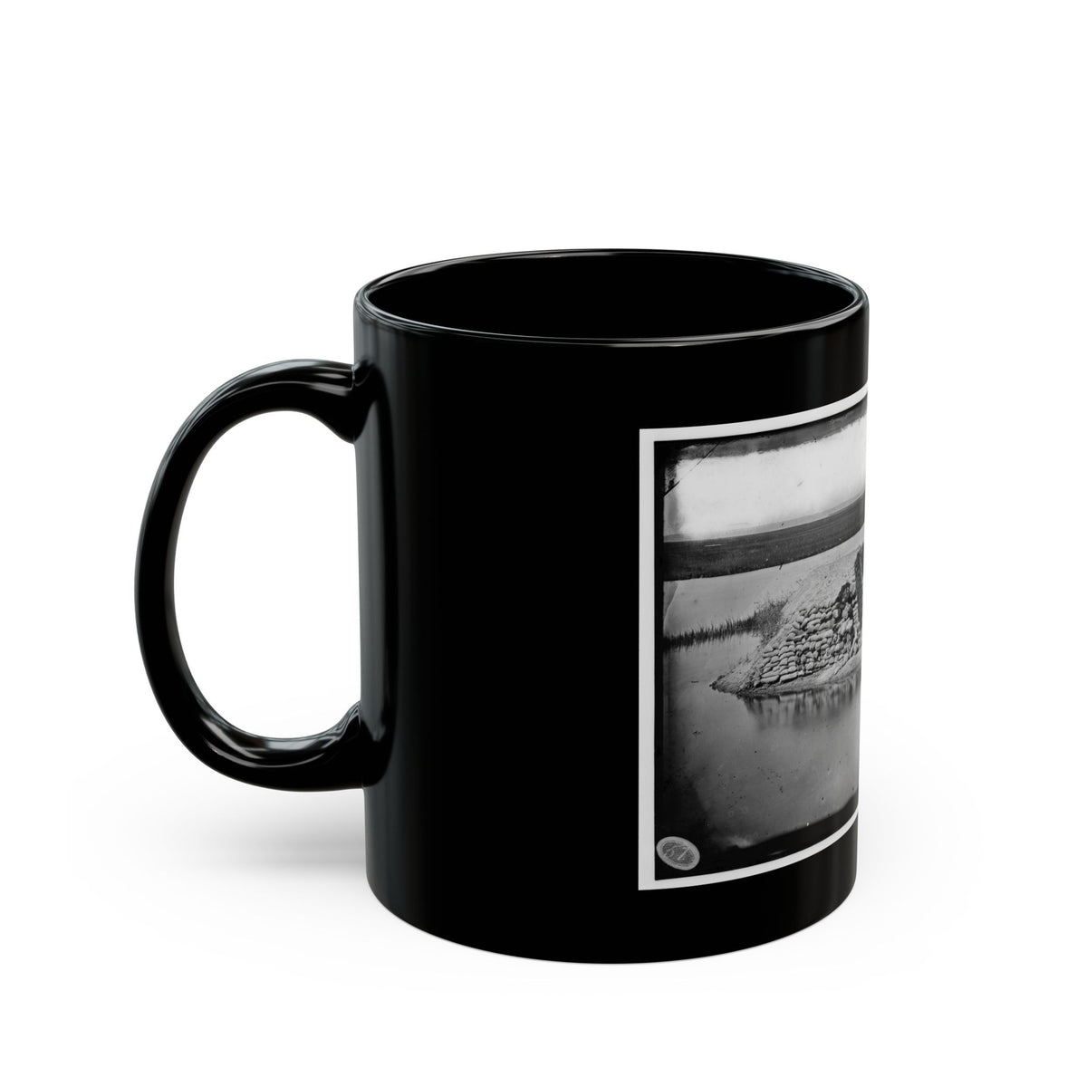 Morris Island, South Carolina. Battery Hays. One 8-Inch Parrot Rifle, Dismounted. Breaching Battery Against Fort Sumter (U.S. Civil War) Black Coffee Mug