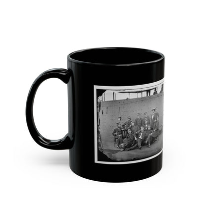 James River, Va. Officers Of The U.S.S. Monitor Grouped By The Turret (U.S. Civil War) Black Coffee Mug