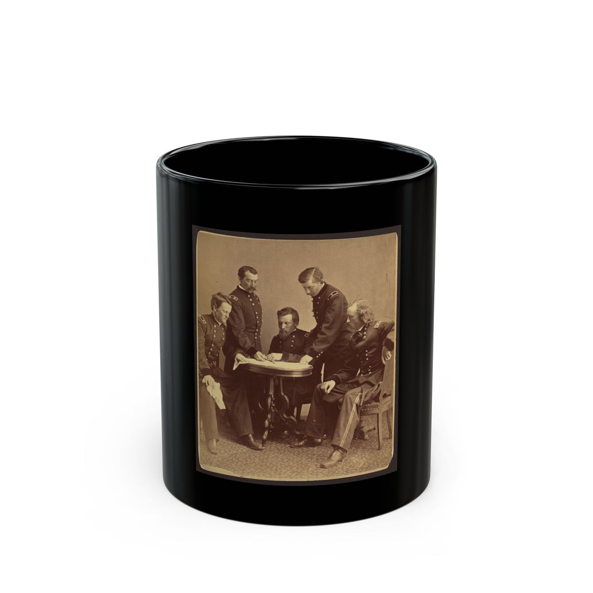 Sheridan And His Generals (U.S. Civil War) Black Coffee Mug