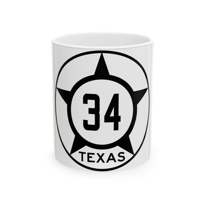 Old Texas 34 (Texas) (Road Sign) White Coffee Mug
