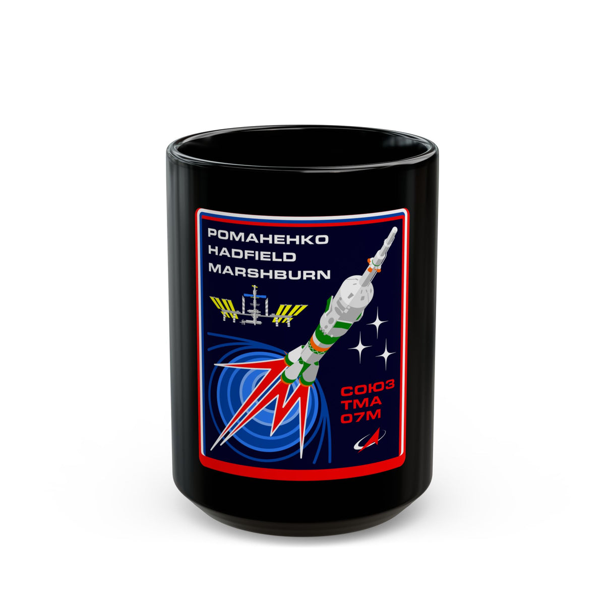 Soyuz TMA-07M (Soyuz Programme) Black Coffee Mug