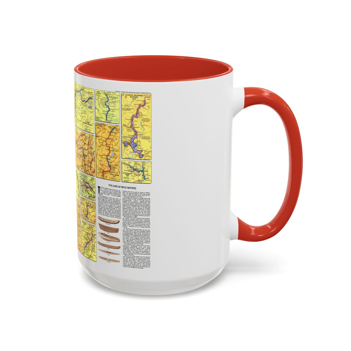 USA - Wild and Scenic Rivers 2 (1977) (Map) Accent Coffee Mug