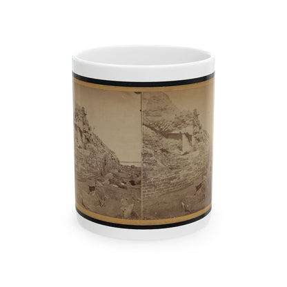Damage To Exterior Wall Of Fort Sumter From Bombardment, Charleston, South Carolina (U.S. Civil War) White Coffee Mug