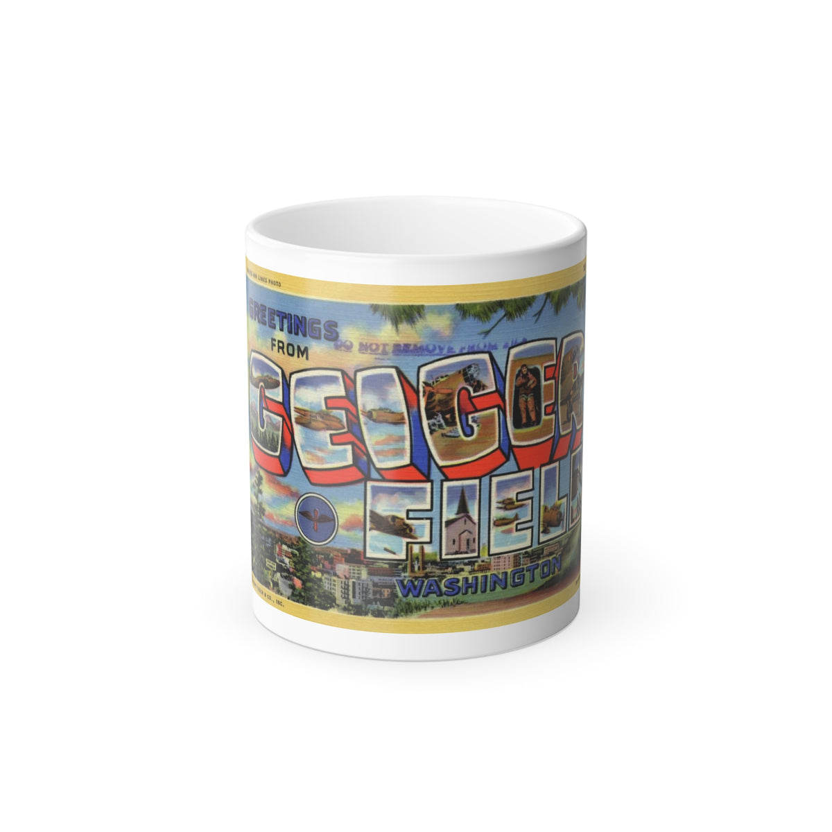 Greetings from Geiger Field Washington (Greeting Postcards) Color Changing Mug 11oz