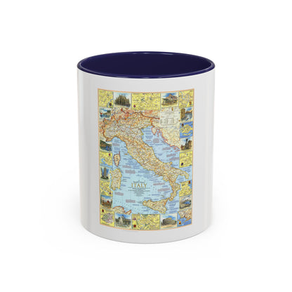 Italy - A Traveller's Map 1 (1970) (Map) Accent Coffee Mug
