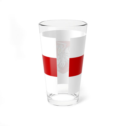 Flag of Belarus 1918 1991-1995 with Pahonia womens version (Belarus) (Coat of Arms) Pint Glass 16oz