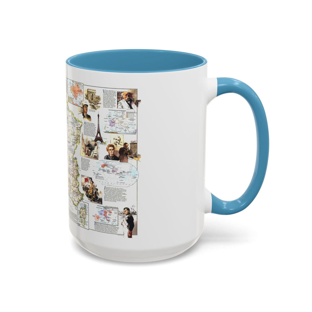France- - Historical Evolution of a Nation (1989) (Map) Accent Coffee Mug