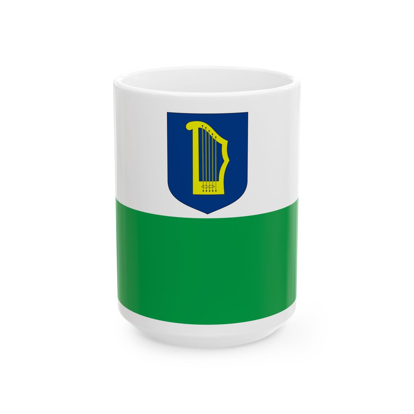 Flag of Petseri County Estonia - White Coffee Mug-15oz-Go Mug Yourself