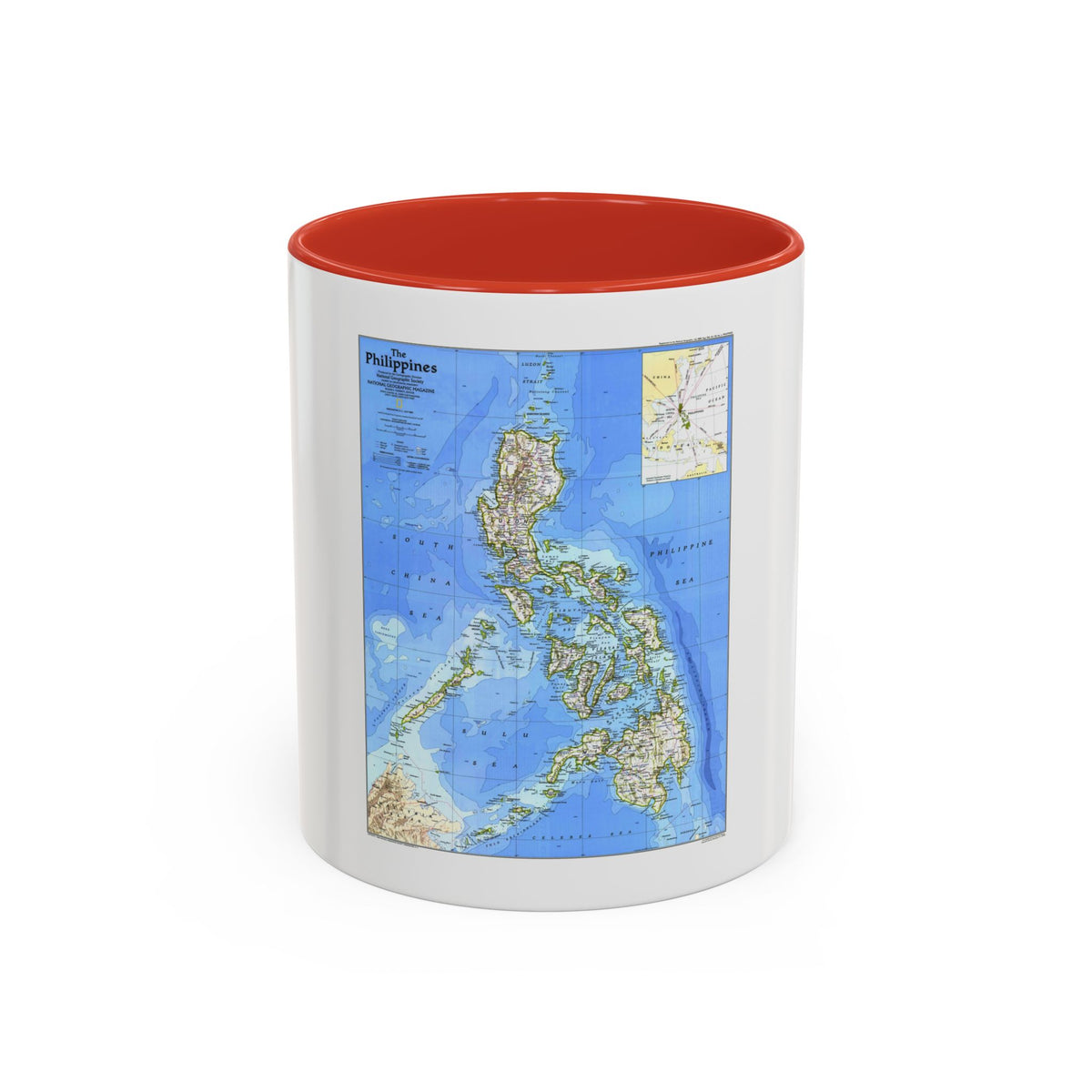 Philippines, The (1986) (Map) Accent Coffee Mug