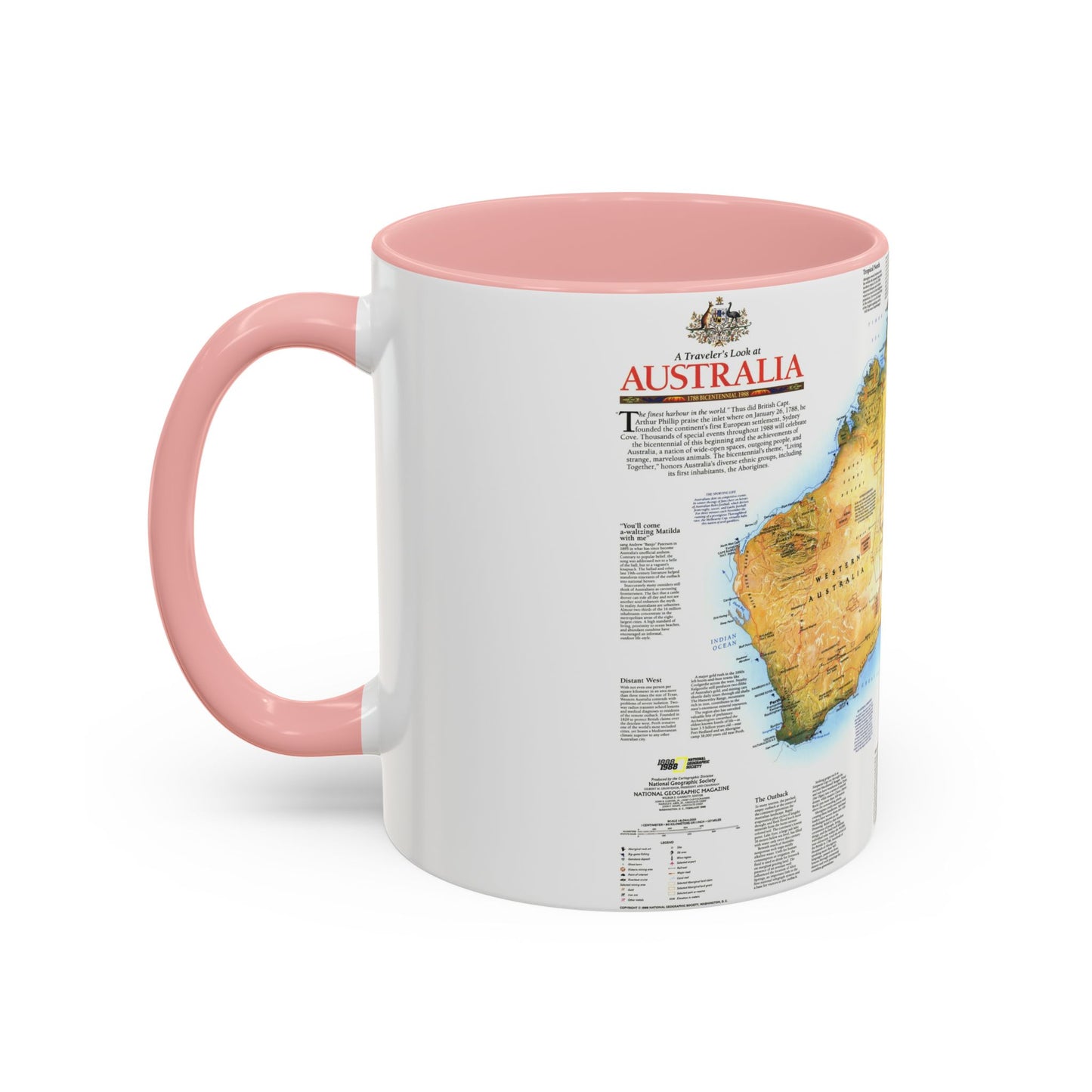 Australia - A Traveller's Look (1988) (Map) Accent Coffee Mug