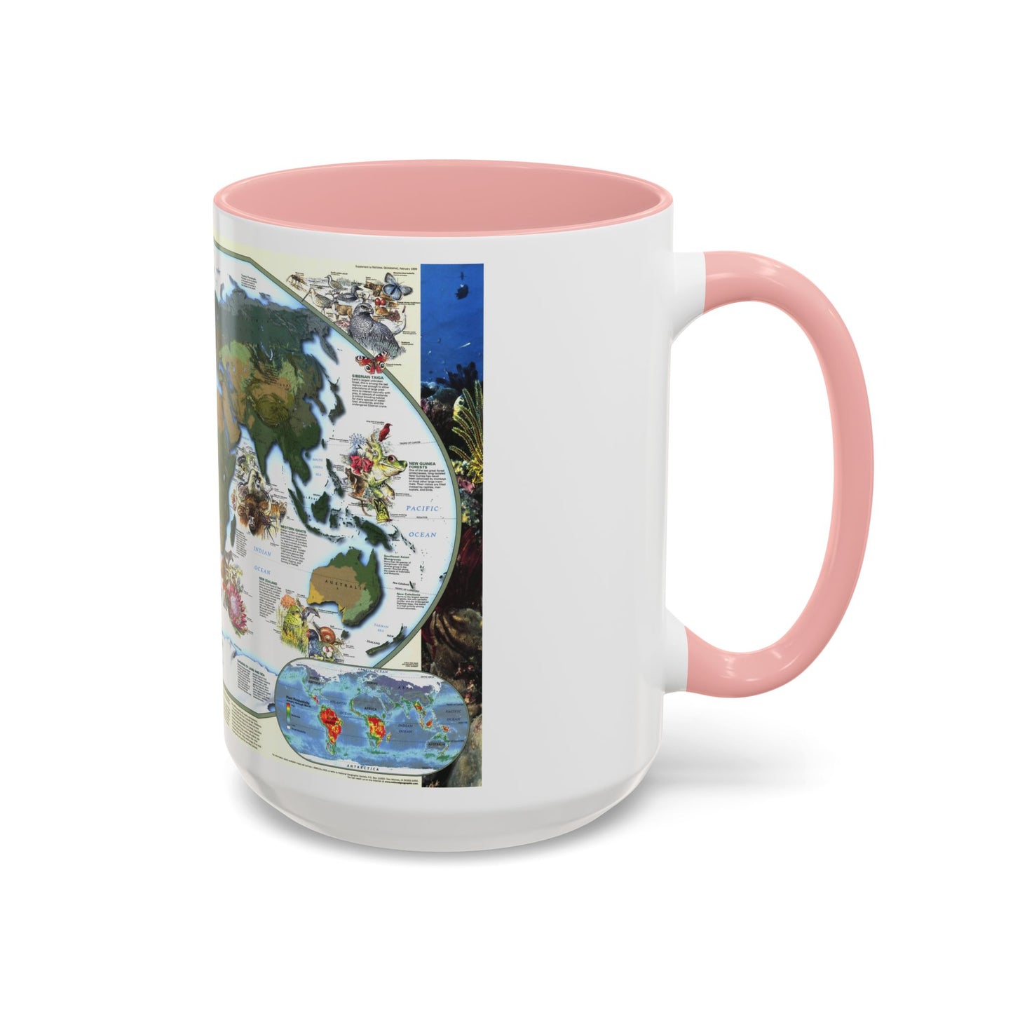 World Map - Diversity of Life (1999) (Map) Accent Coffee Mug