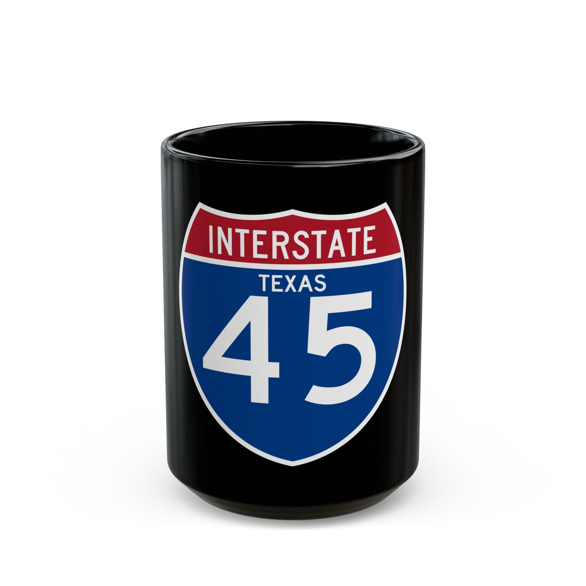 Interstate 45 (U.S. Highways) Black Coffee Mug