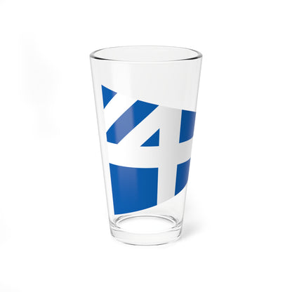 Greek Lieutenant Generals rank flag on board a navy vessel within his jurisdiction 1914 pattern (Greece) Pint Glass 16oz