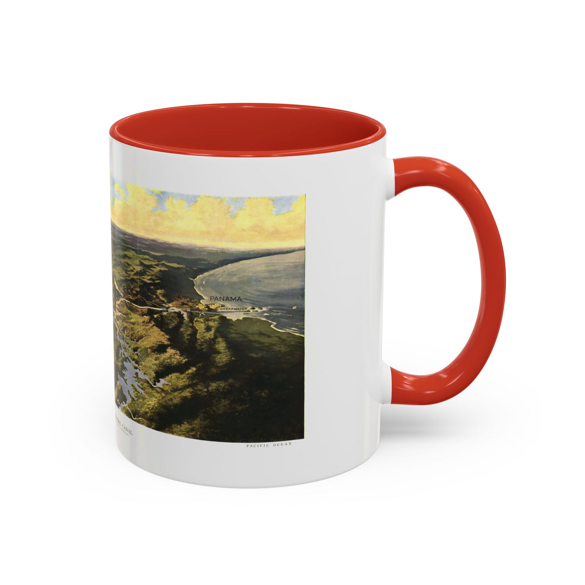 Central America - Panama Canal (1912) (Map) Accent Coffee Mug