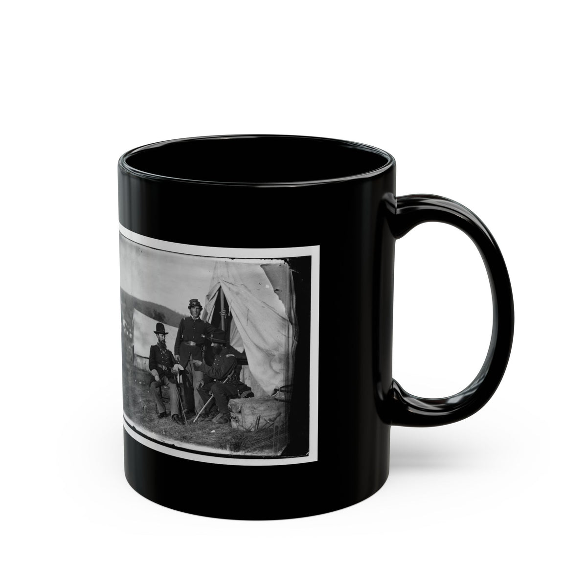 Antietam, Md. Col. John S. Crocker, Lt. Col. Benjamin C. Butler, And Adjutant Of 93d New York Volunteers (U.S. Civil War) Black Coffee Mug