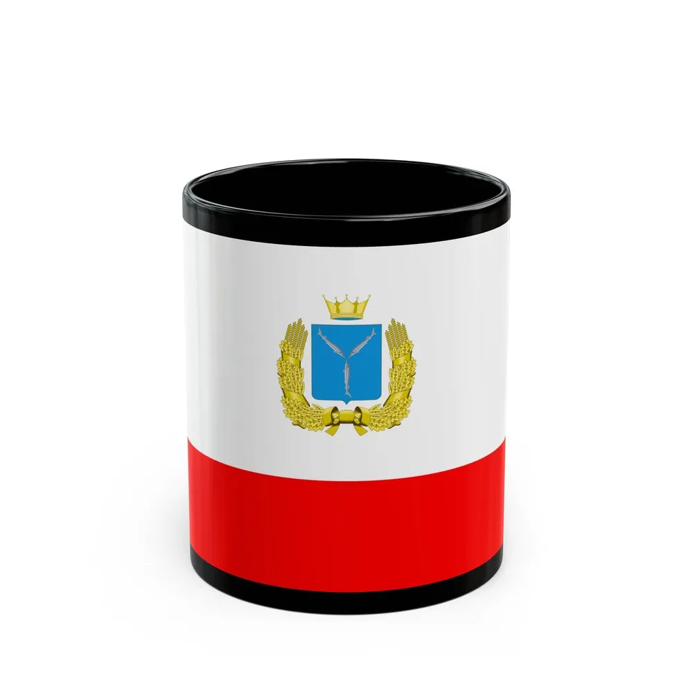 Flag of Saratov Oblast Russia - Black Coffee Mug-11oz-Go Mug Yourself