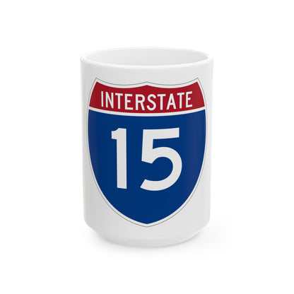 Interstate 15 (U.S. Highways) White Coffee Mug