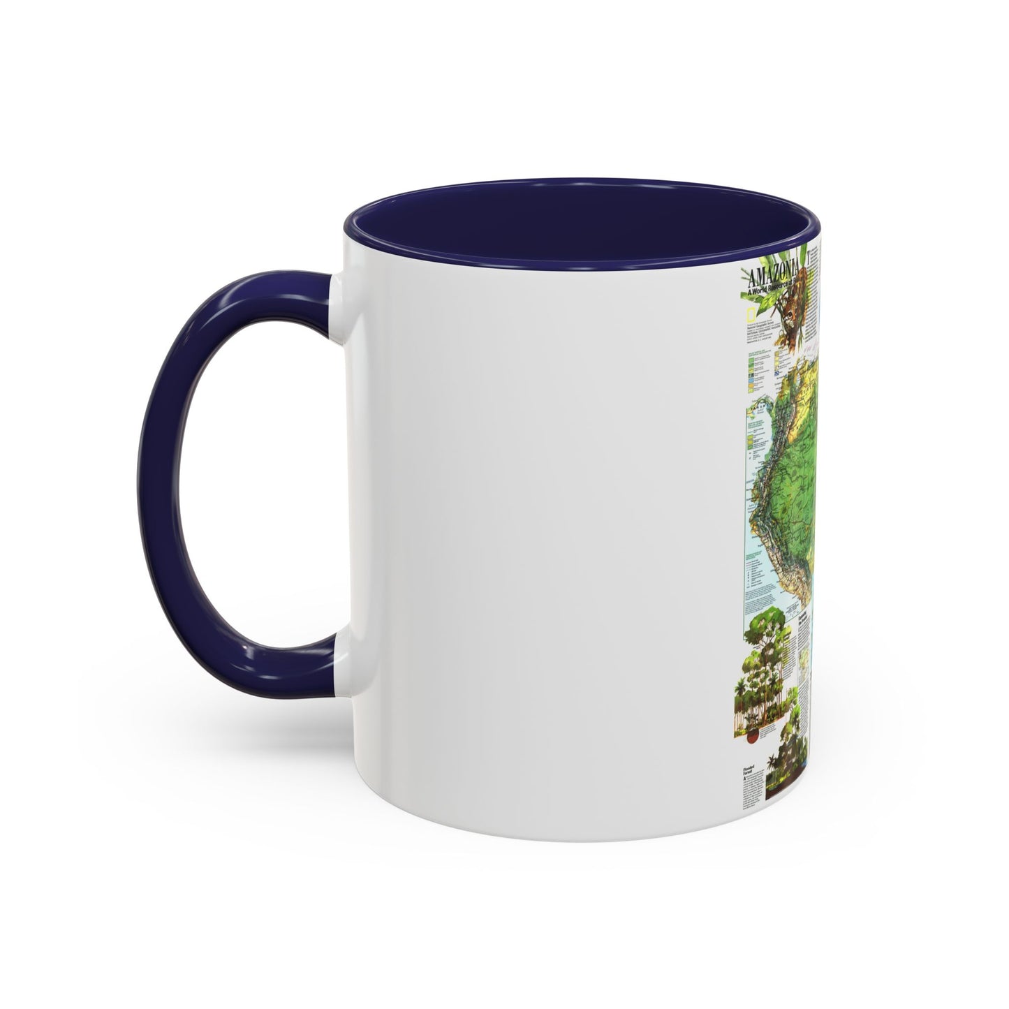 Amazonia - A World Resource at Risk (1992) (Map) Accent Coffee Mug