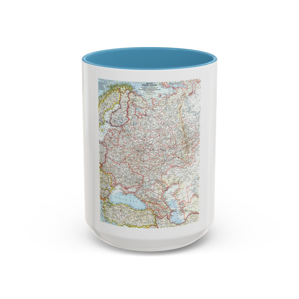 Russia - Western Soviet Union (1959) (Map) Accent Coffee Mug