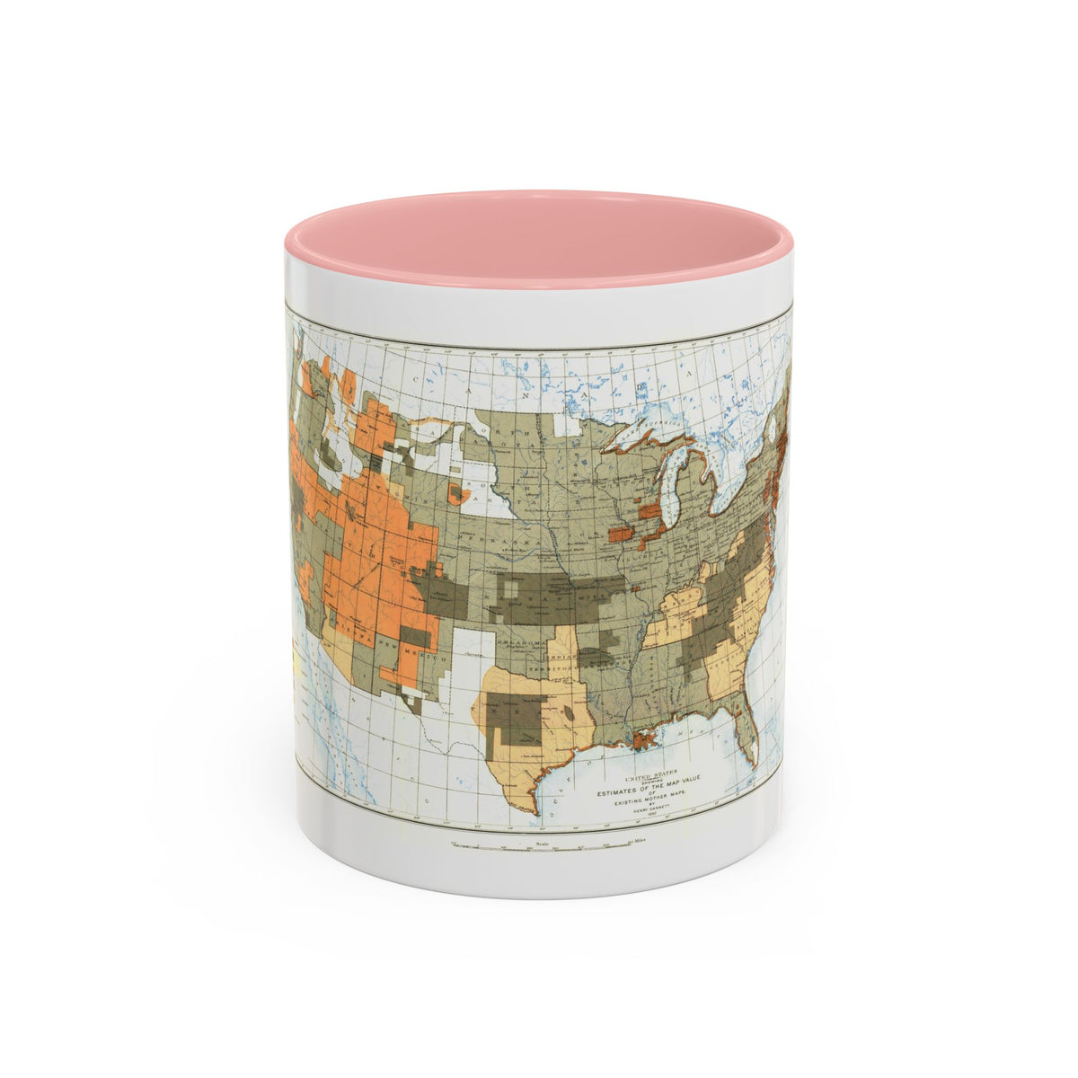 USA - The United States (1892) (Map) Accent Coffee Mug