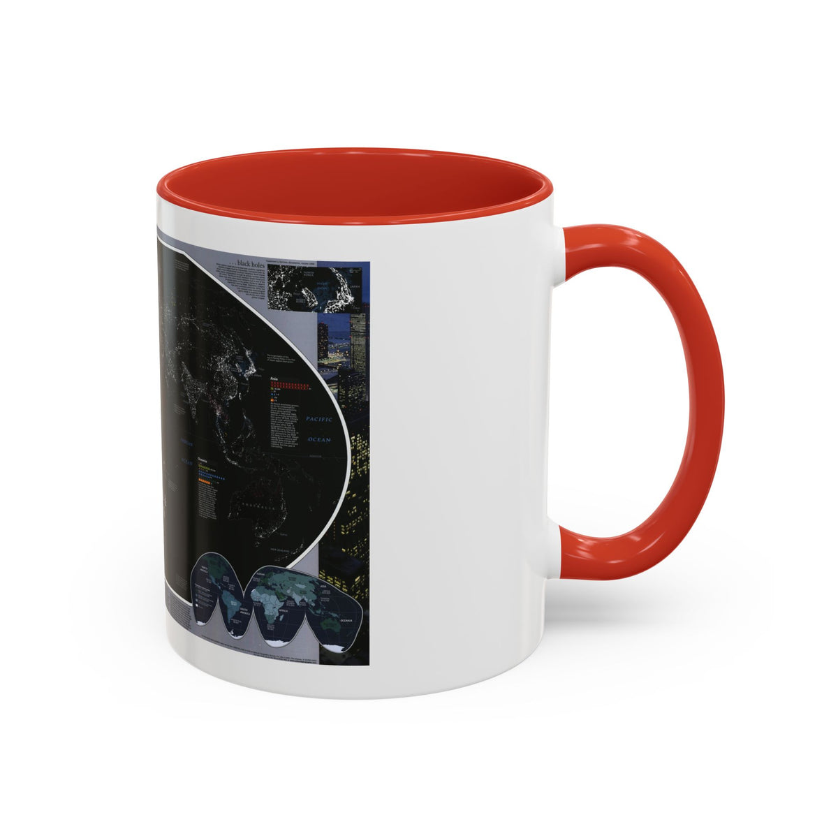 World Map - Population and Resources (1998) (Map) Accent Coffee Mug