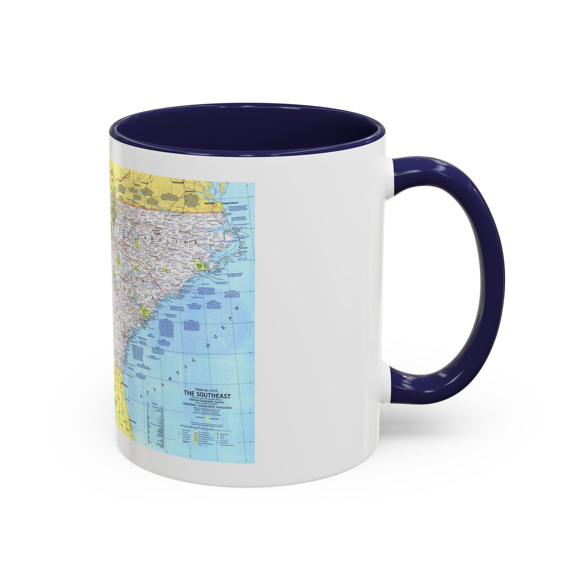 USA - Southeast 1 (1975) (Map) Accent Coffee Mug