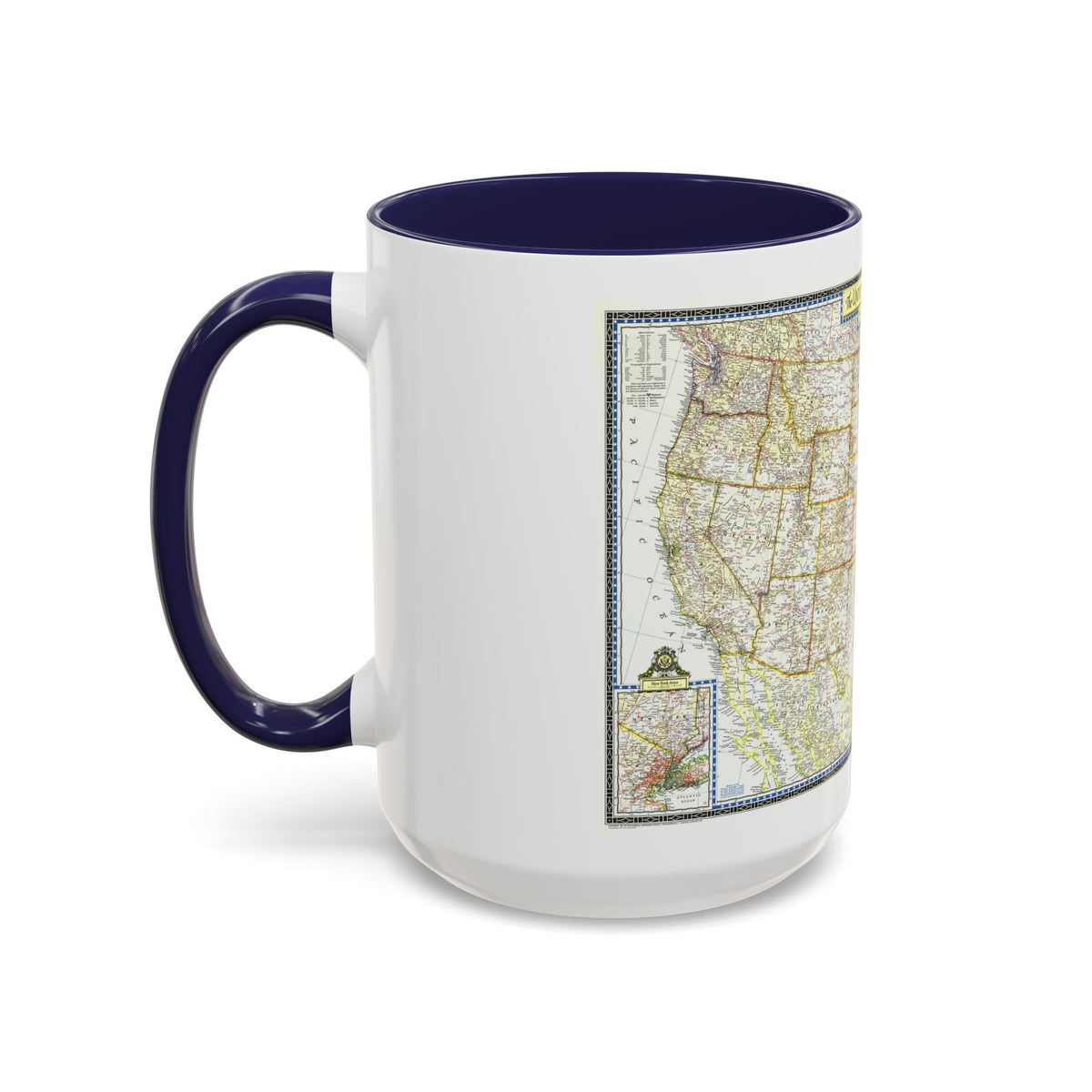 USA - The United States (1951) (Map) Accent Coffee Mug
