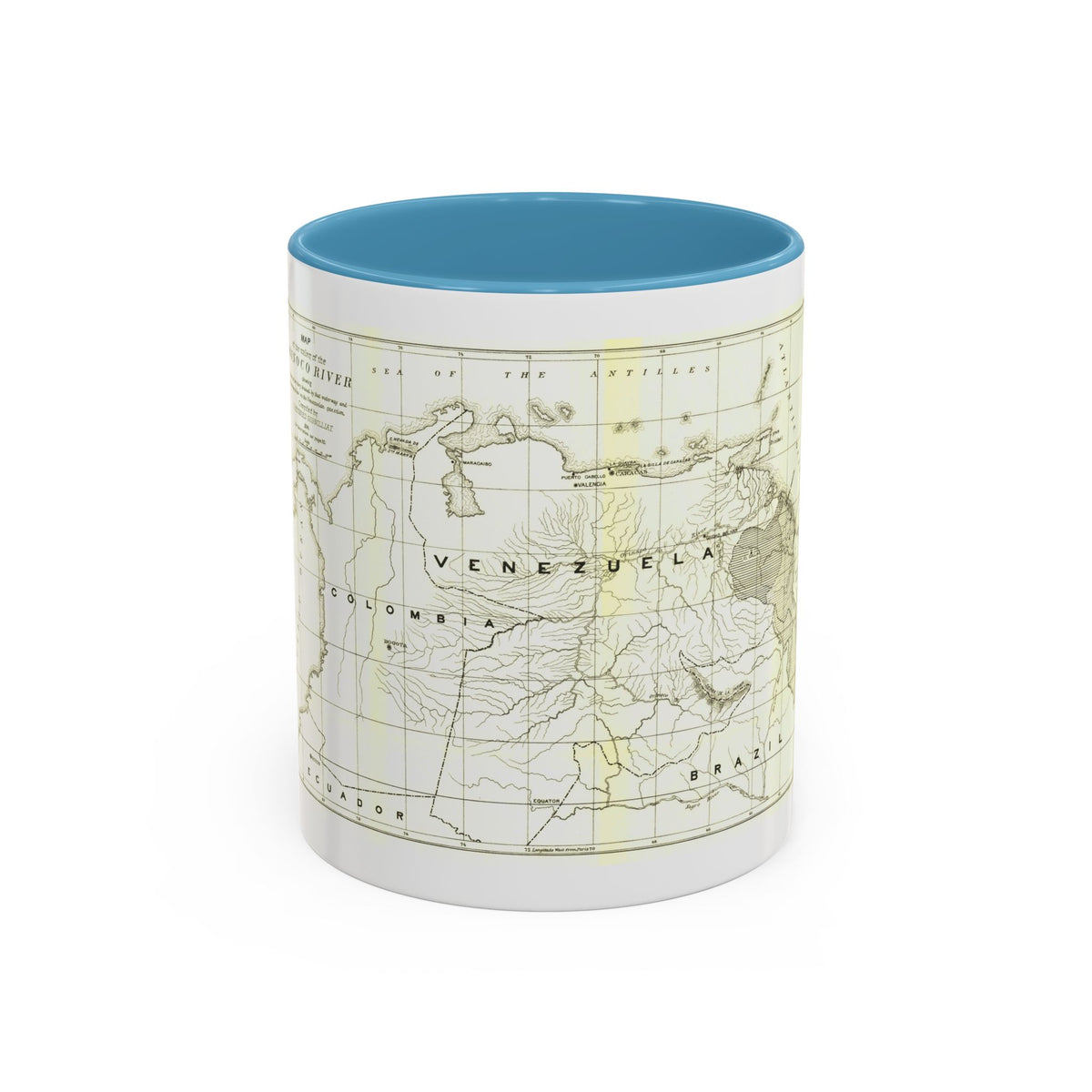 South America - Orinoco River (1896 (Map) Accent Coffee Mug