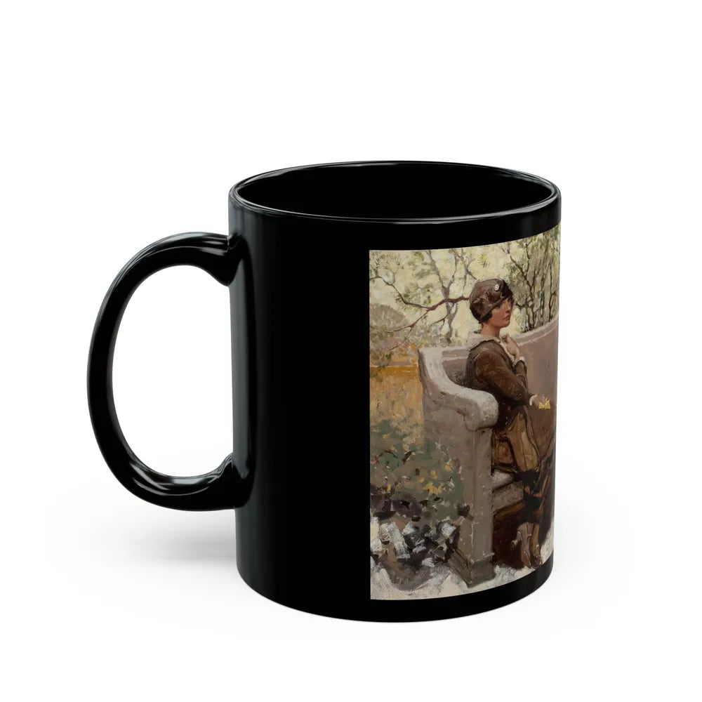 Couple on Park Bench - Black Coffee Mug-Go Mug Yourself