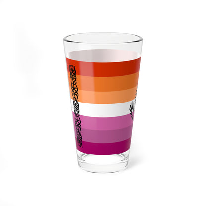 Lesbian pride flag of Kazakhstan (Kazakhstan) Pint Glass 16oz