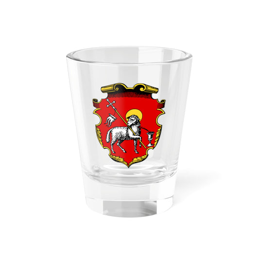 Herbarz Kaspra Niesieckiego Варминское епископство (Lithuania) (Coat of Arms) Shot Glass 1.5oz