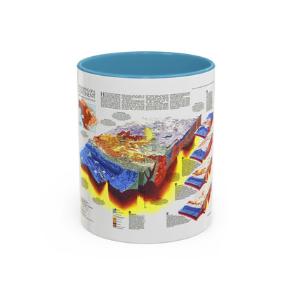 North America - The Shaping of a Continent (1985) (Map) Accent Coffee Mug