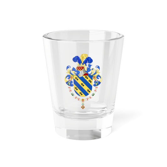Coat of Arms of Iván Duque Order of Isabella the Catholic (Spain) (Coat of Arms) Shot Glass 1.5oz